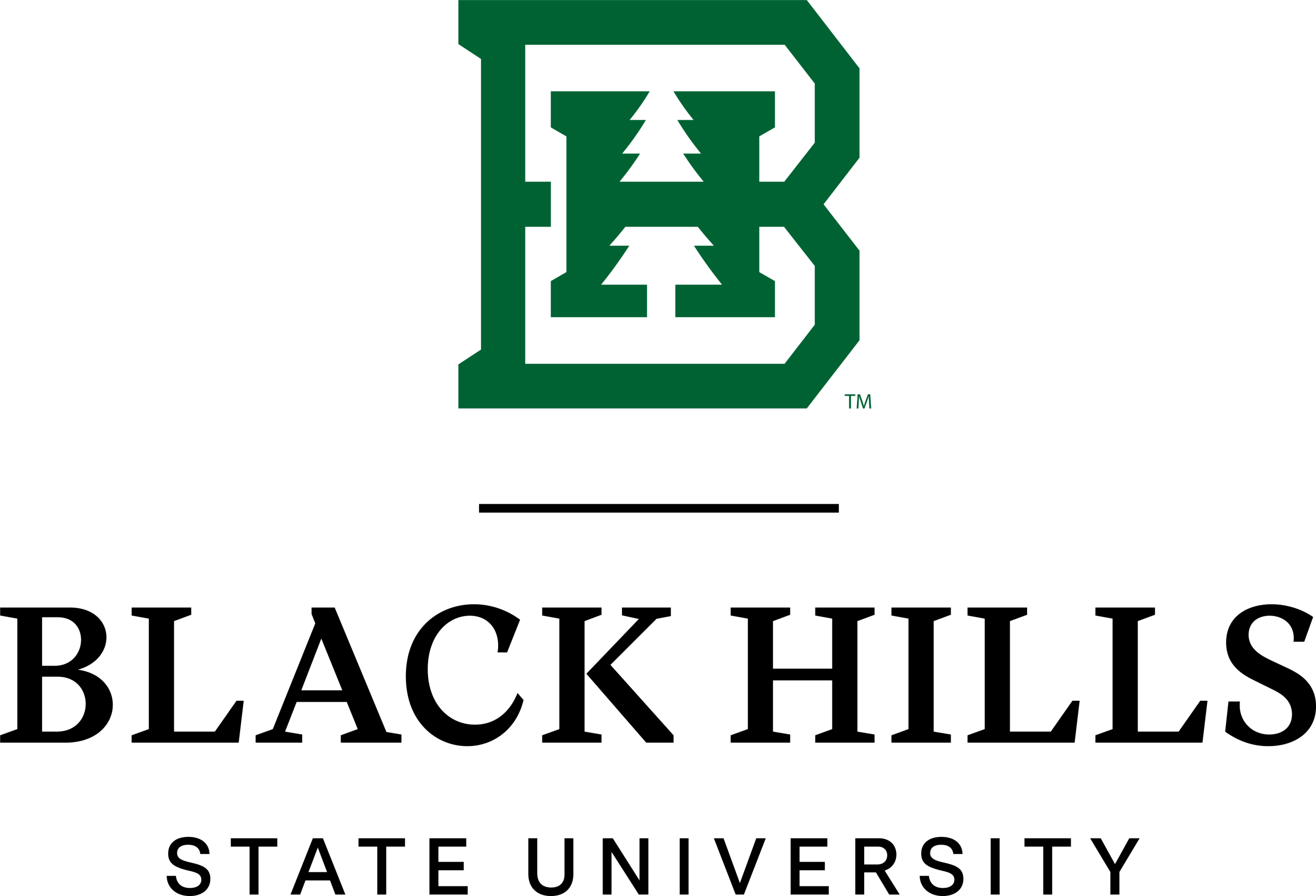 Black Hills State University Green Logo